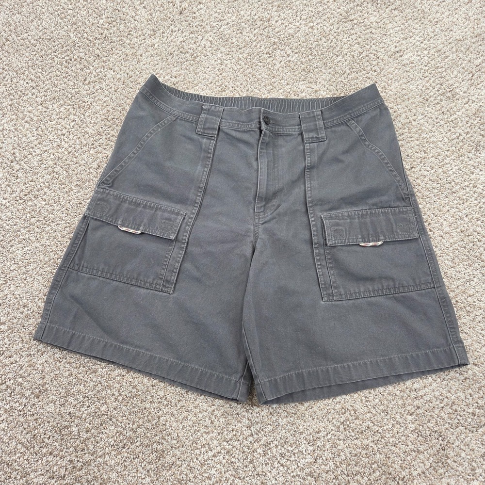 LL Bean Comfort Waist Shorts Mens 36W Grey Cargo Utility Trail Hiking Canvas